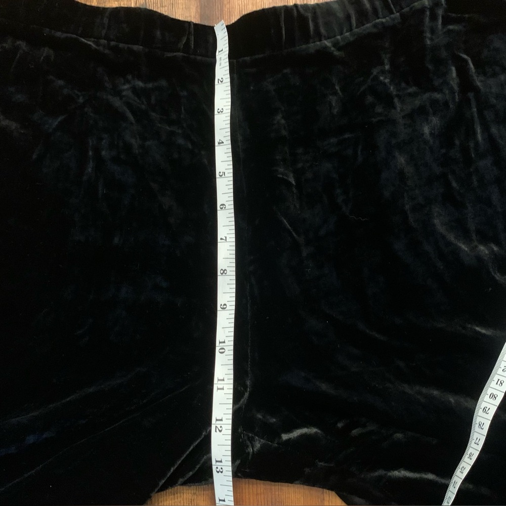 Love Johnny Was Black Velvet Silk Blend Wide Leg Pull On Gauchos Sz L - Picture 7 of 9